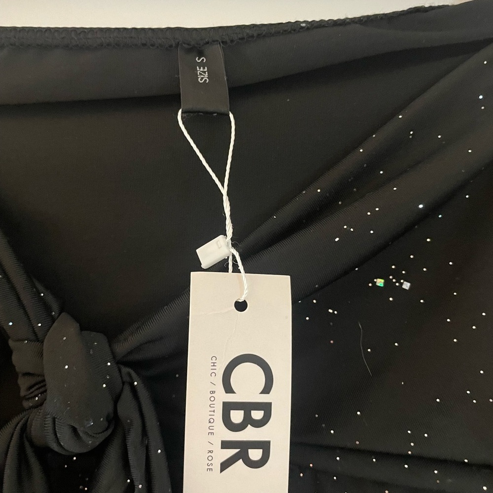CBR Elegant Black Long Sleeve Dress with Glitter - Picture 3 of 4